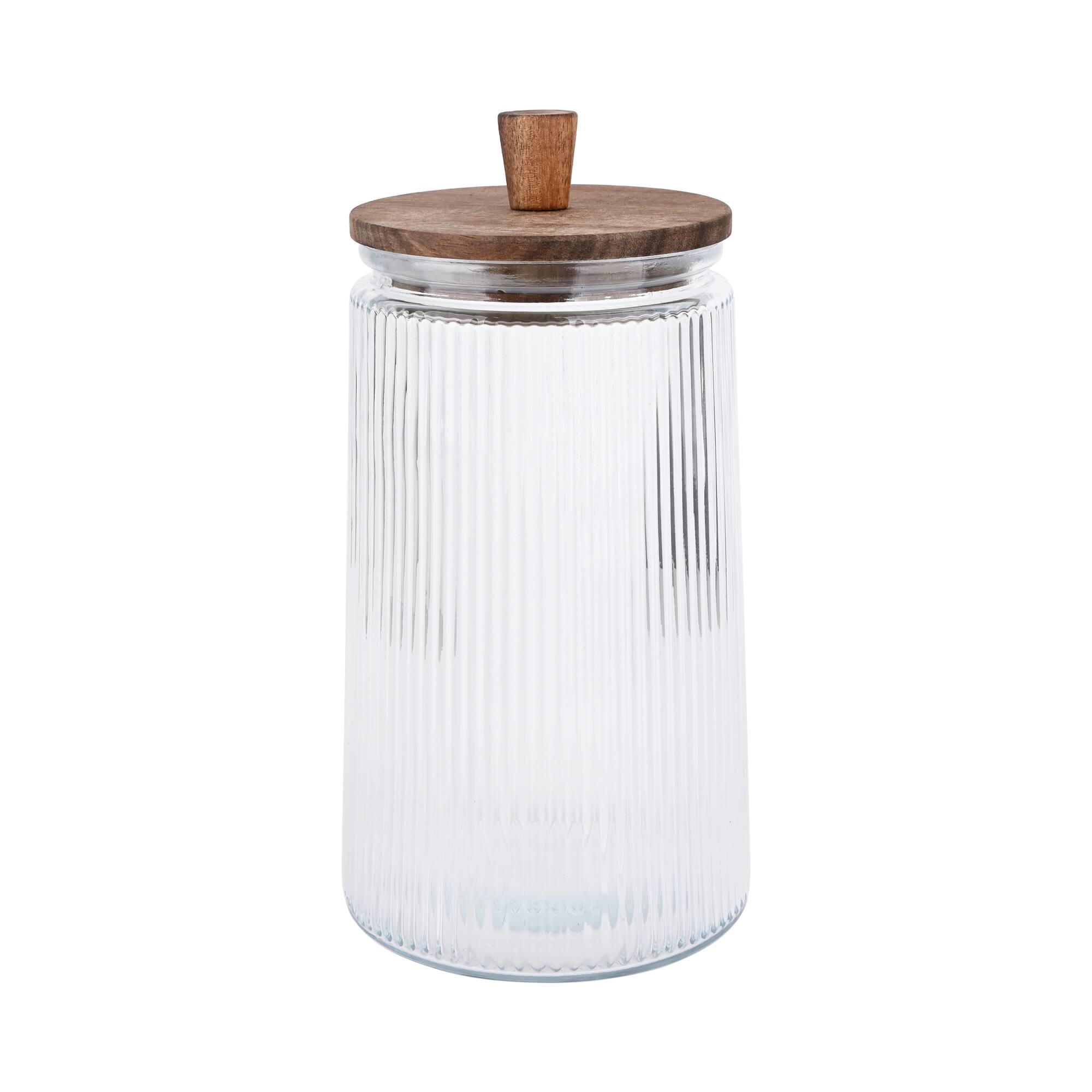Ribbed Glass Jar with Lid by Ashland